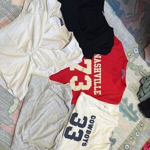 Garage, brandy melville and edikted black, red, white and gray t shirts